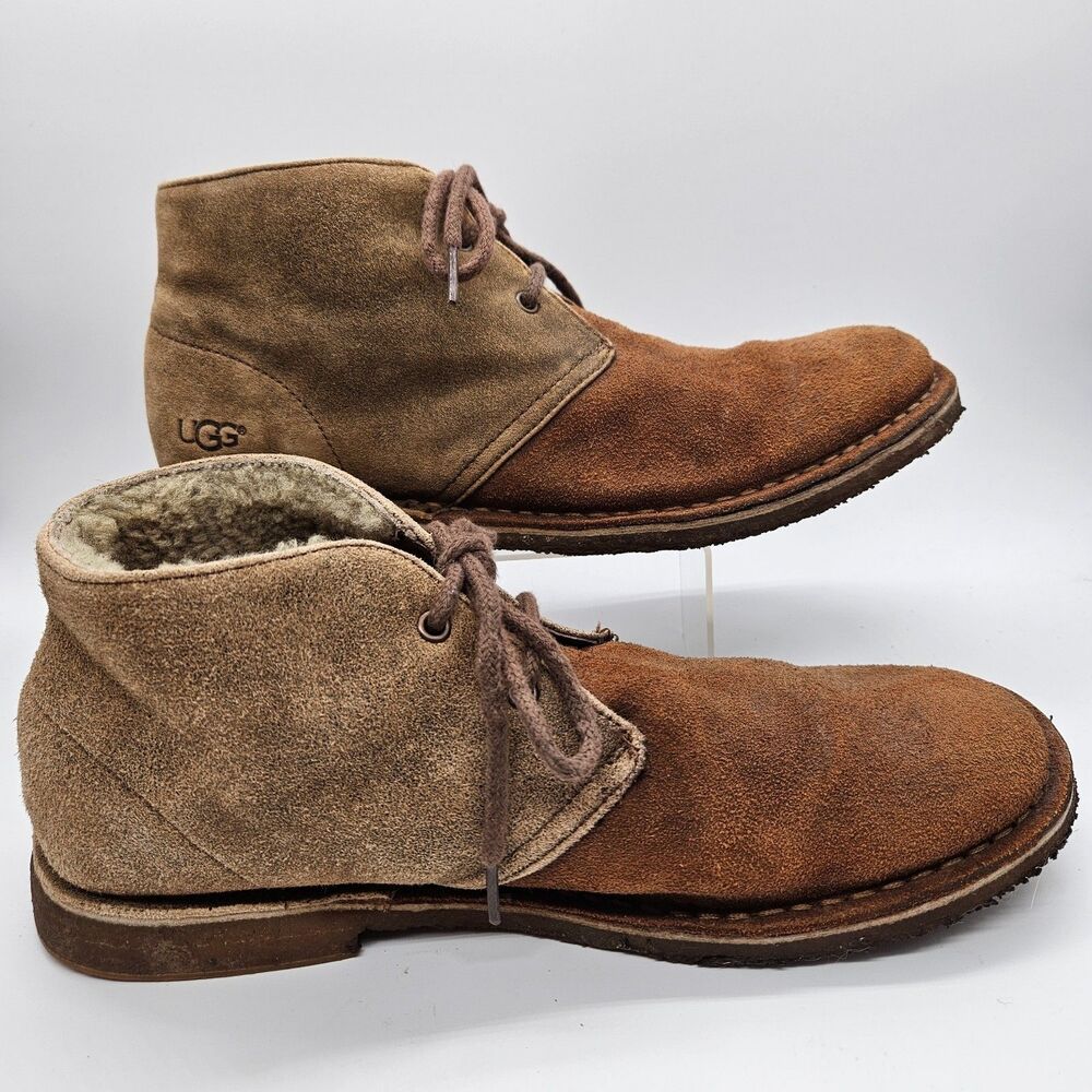 UGG Leighton Bomber Chukka Boot US 9 Desert Brown Distressed Suede Ankle Boots